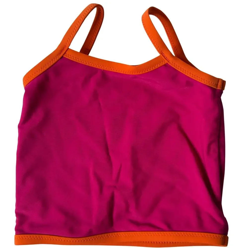 Primary Baby Reversible Swimsuit 0-6M Pink Orange Colorblock Swim Beach Vacation